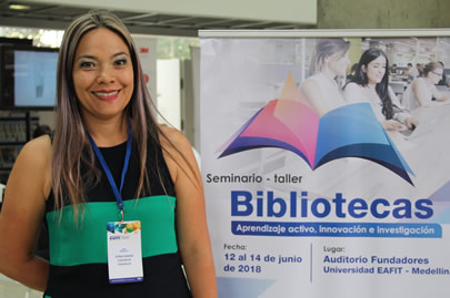 Sonia Valencia Grajales, jefe de la División de Bibliotecas de la Universidad Nacional de Colombia Sede Medellín.