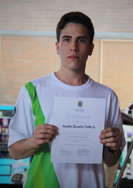 Andrés Ricardo Castro, estudiante de quinto semestre de Matemáticas en la Universidad Industrial de Santander fue el gran vencedor.