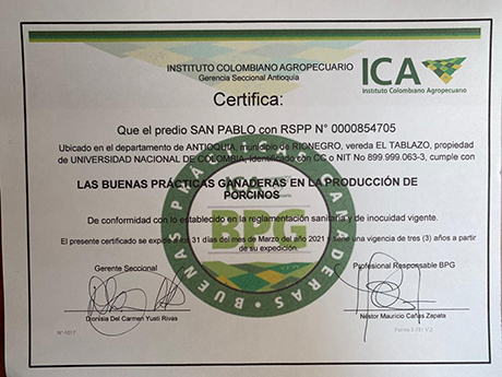 El ICA otorgó la certificación de buenas prácticas a la Estación Agraria San Pablo por tres años más. Cortesía: Verónica González.