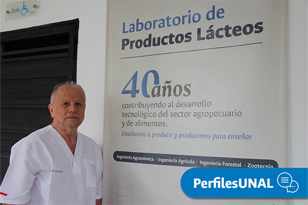 Actualmente, Jose Uriel Sepúlveda es el coordinador del Laboratorio de Productos Lácteos de la Facultad de Ciencias Agrarias. Foto: Unimedios Medellín.