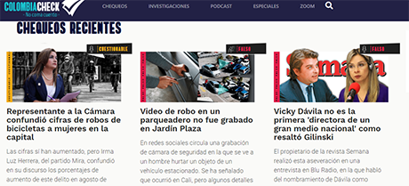 Colombiacheck es una organización que reúne a más de 100 periodistas en Colombia para promover el periodismo de investigación. Foto tomada de colombiacheck.com