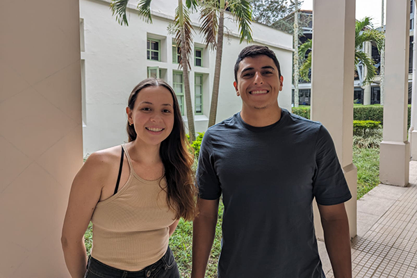 Ana María Arroyave Zuleta y David Colorado Betancur, creadores de Doug. Foto cortesía de la Dirección de Investigación y Extensión de la UNAL Medellín.