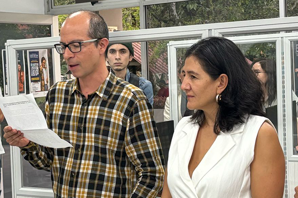 Al encuentro asistieron la vicerrectora de la UNAL Medellín, la profesora Mary Luz Alzate, y el director de Investigación y Extensión, el profesor Andrés Villegas Vélez. Foto Unimedios Medellín.