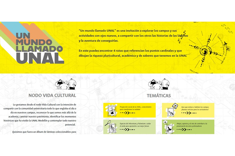 Se logró que la comunidad estudiantil conociera el álbum Un mundo llamado UNAL. Imagen tomada de redcultural.medellin.unal.edu.co.